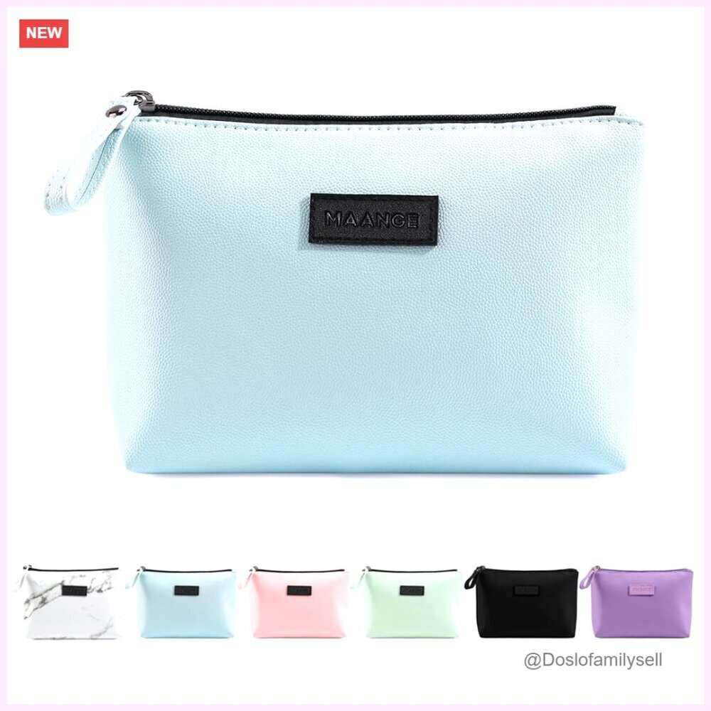 Small PU Leather Makeup Bag with Zipper for Travel Purse